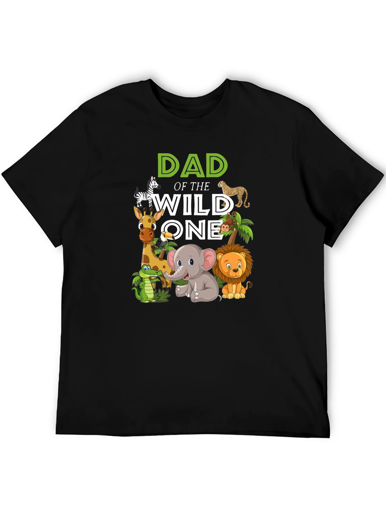 Dad of the Wild One Jungle Animals Graphic T-Shirt