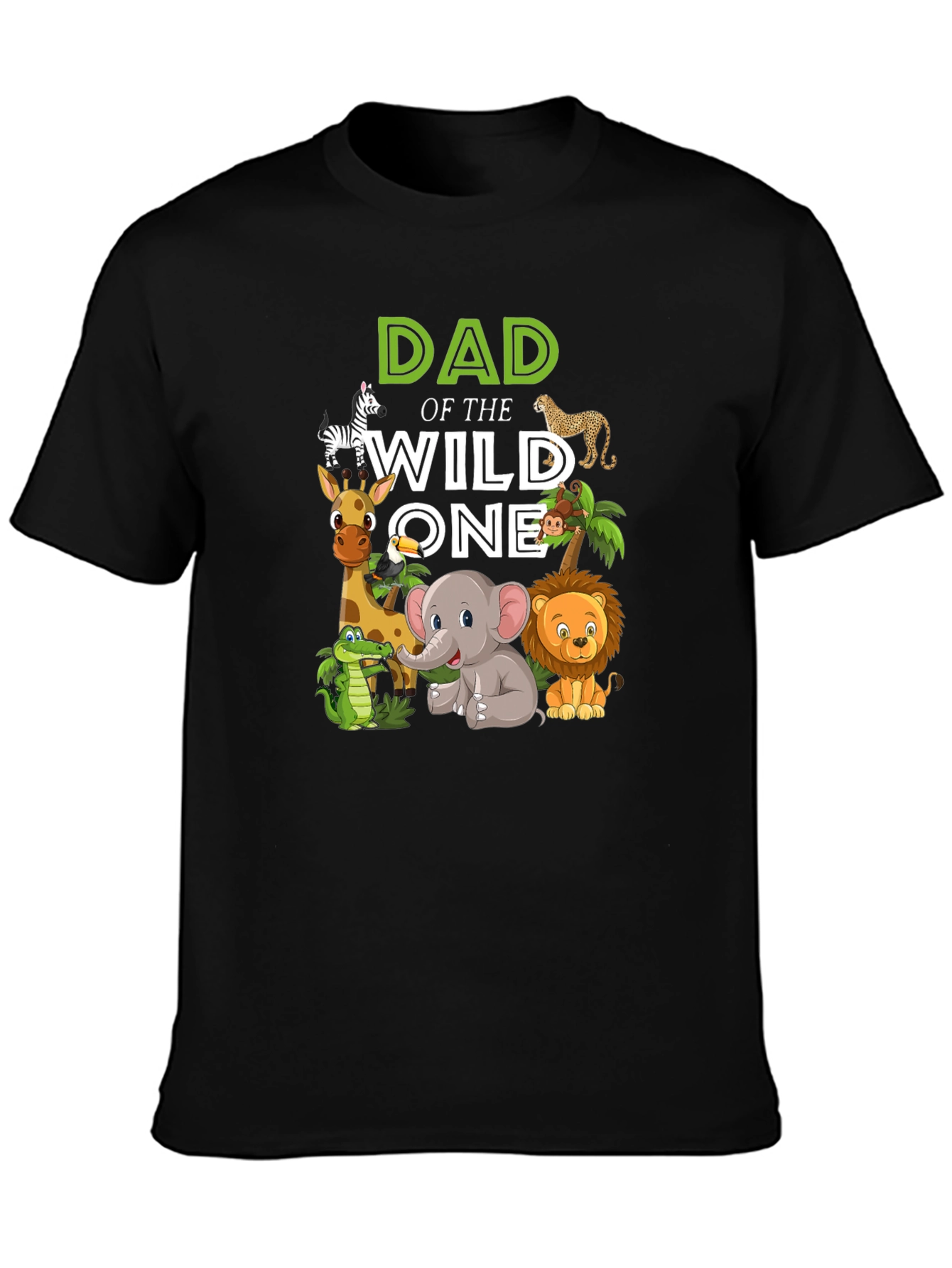 Dad of the Wild One Jungle Animals Graphic T-Shirt
