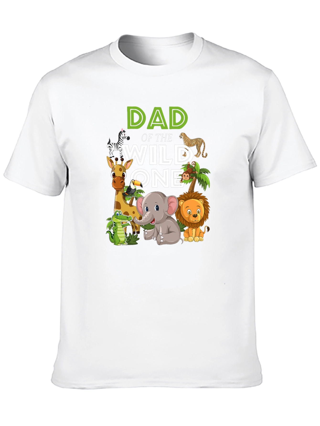 Dad of the Wild One Jungle Animals Graphic T-Shirt