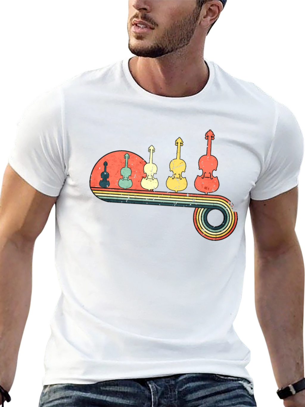 Retro Violin Music T-Shirt