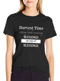 Harvest Time Blessings Graphic Tee - Black