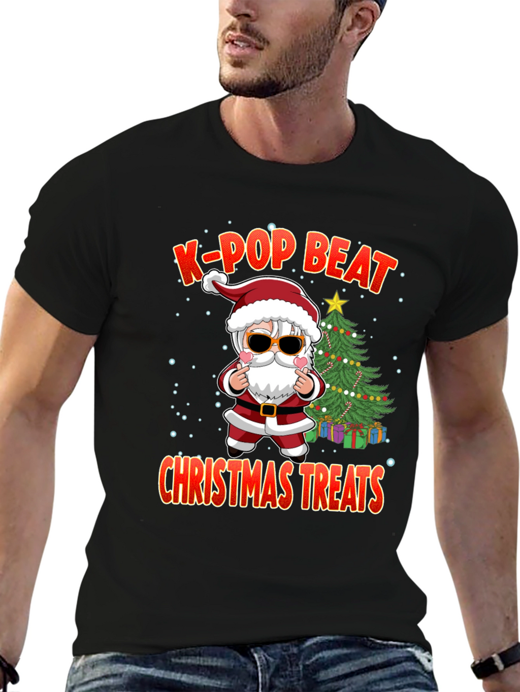K-Pop Beat Christmas Treats Santa T-Shirt