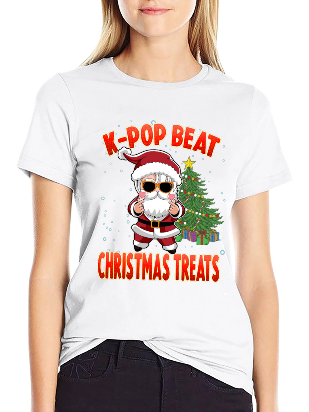 K-Pop Beat Christmas Treats Santa T-Shirt
