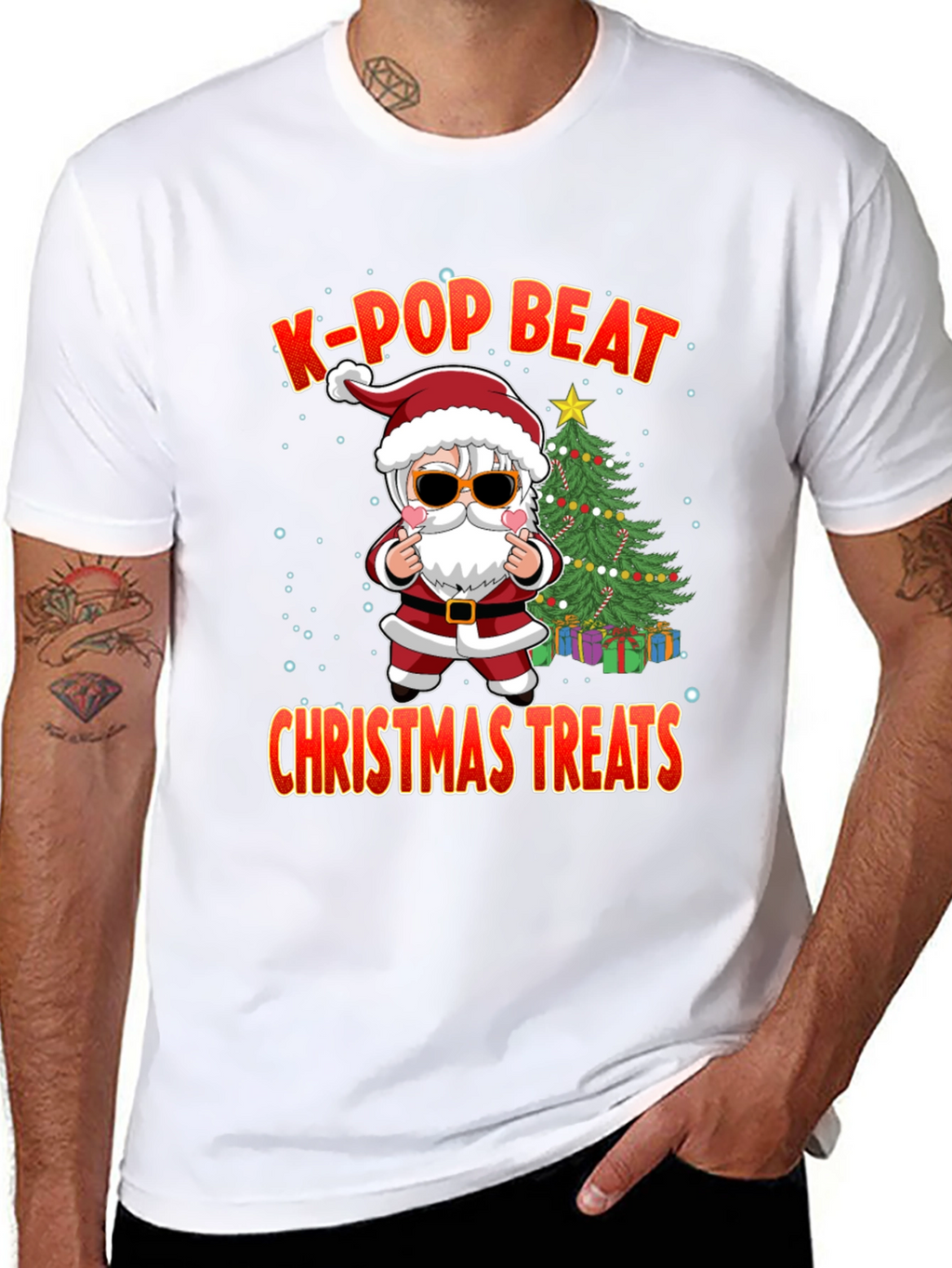 K-Pop Beat Christmas Treats Santa T-Shirt