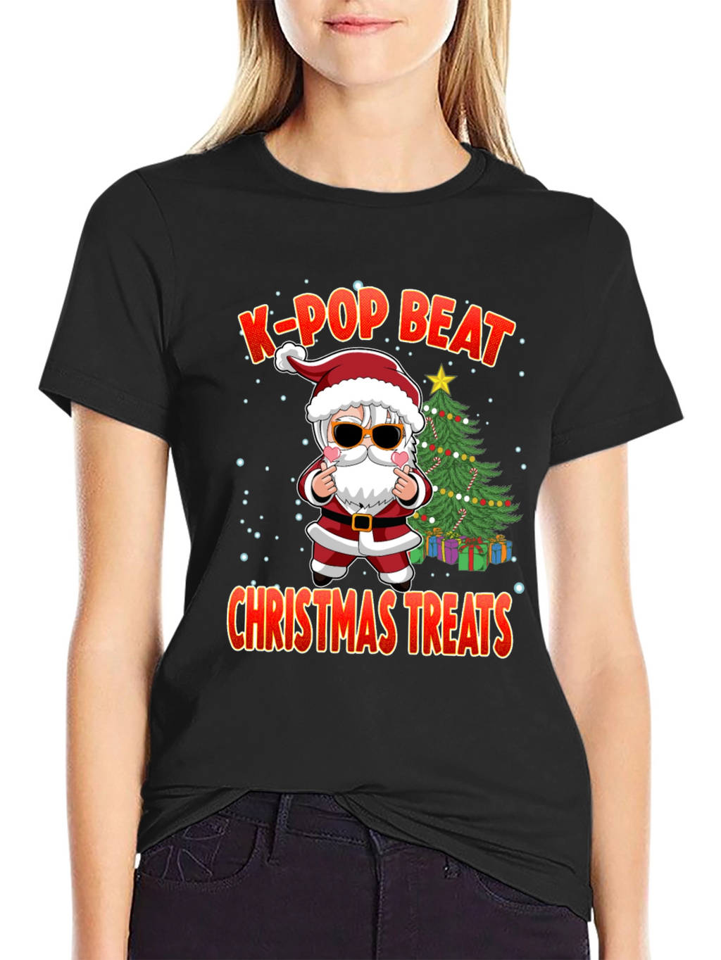 K-Pop Beat Christmas Treats Santa T-Shirt