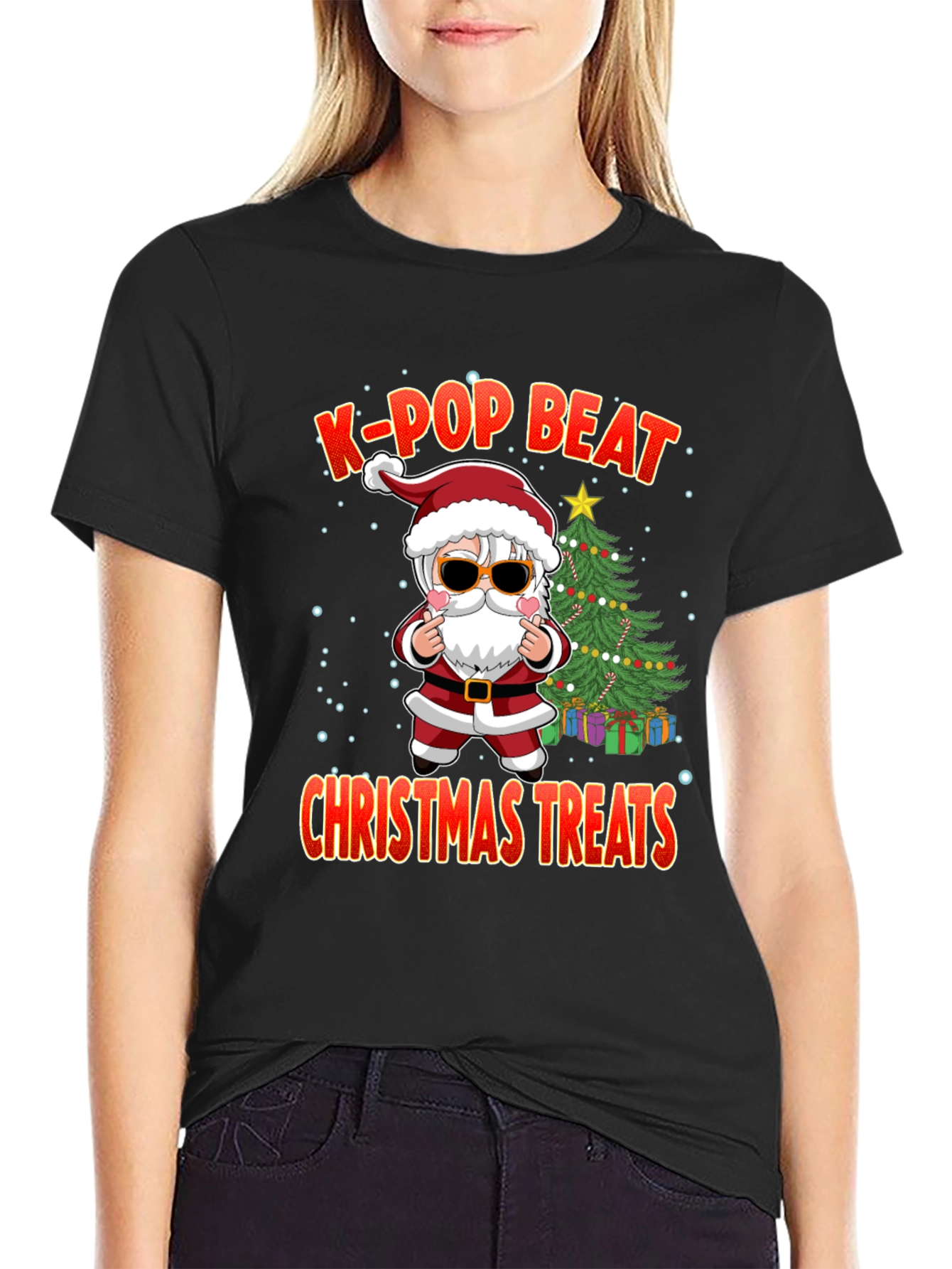 K-Pop Beat Christmas Treats Santa T-Shirt