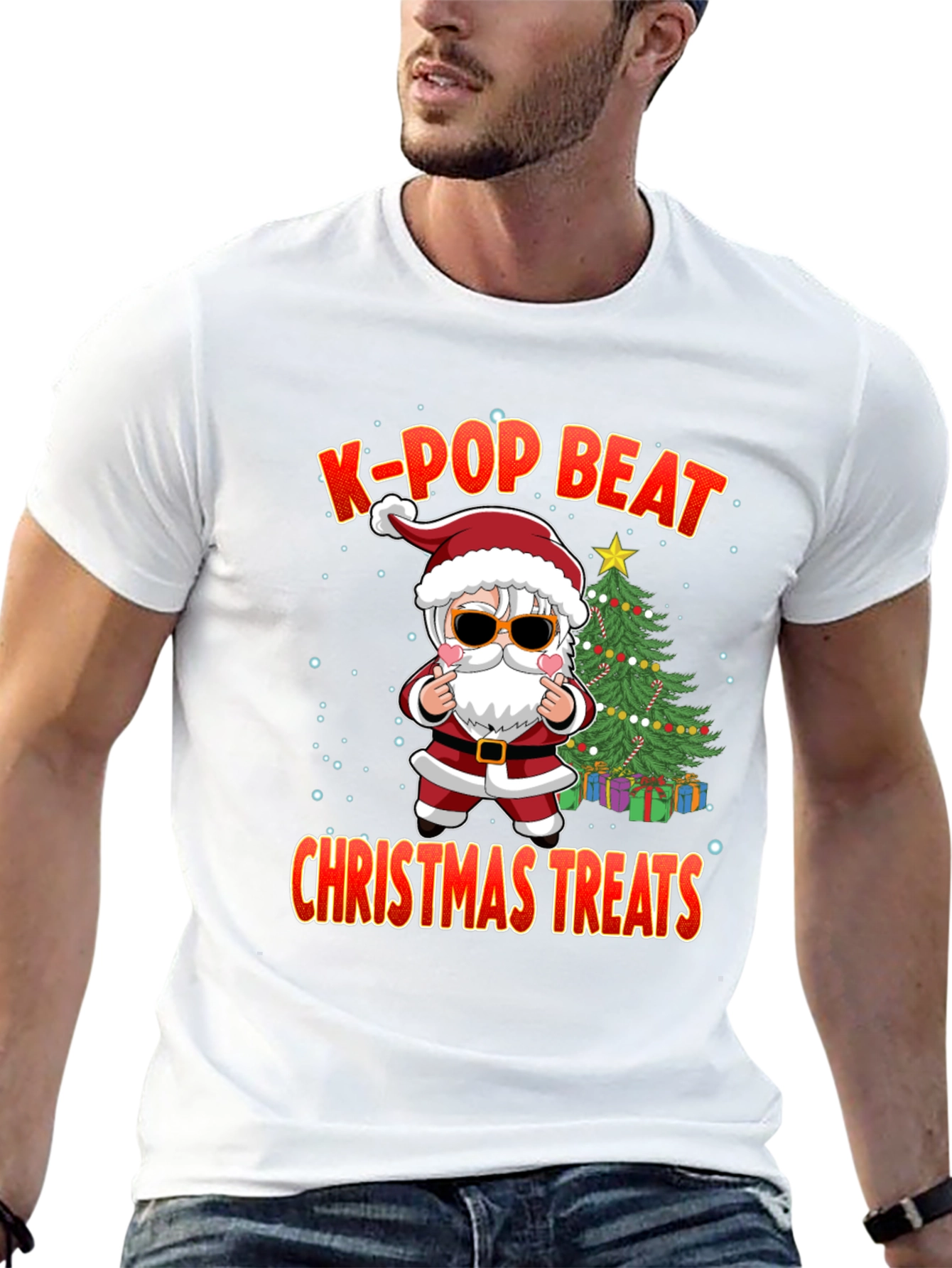 K-Pop Beat Christmas Treats Santa T-Shirt