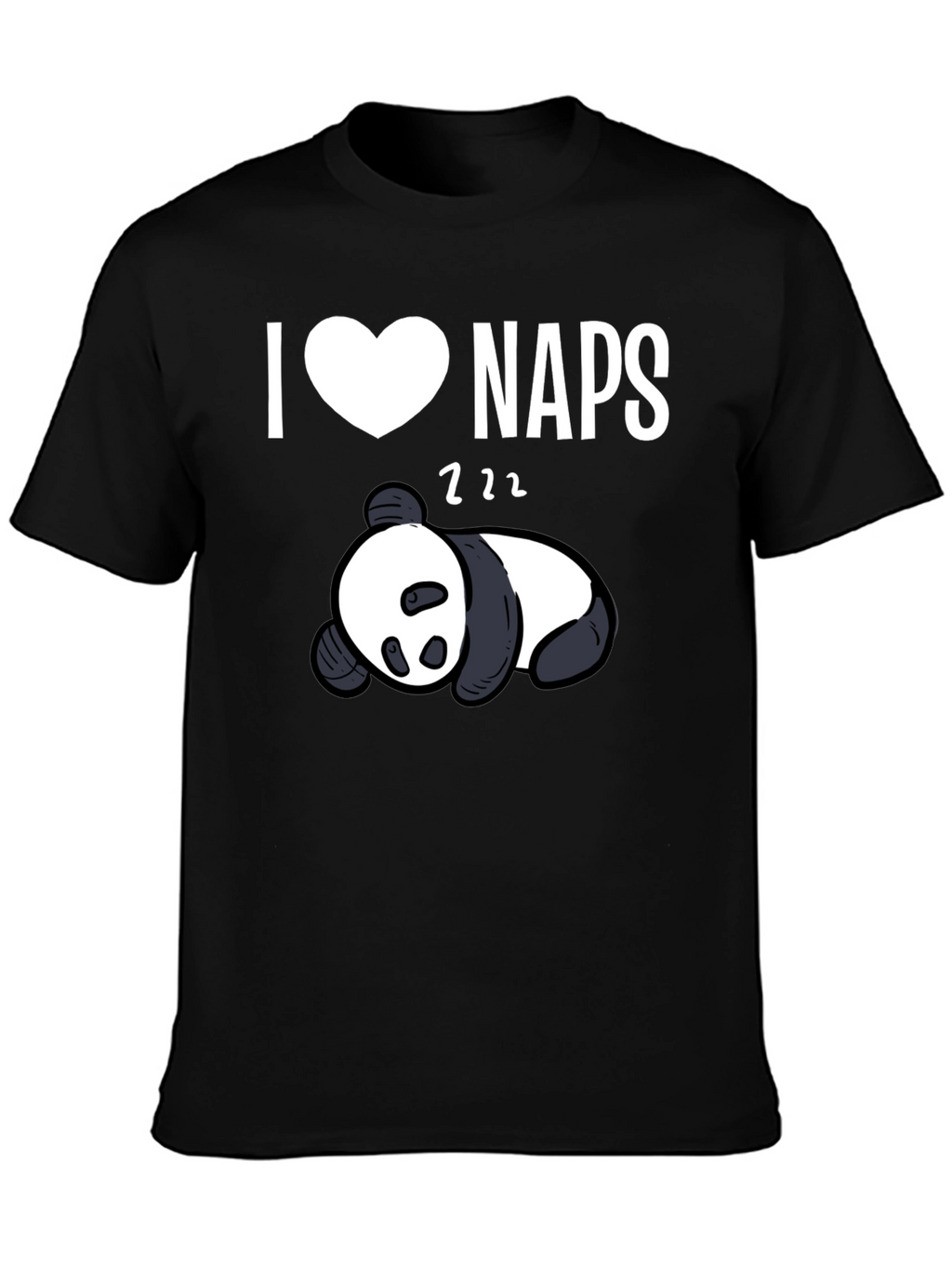 I Heart Naps Panda Black T-Shirt