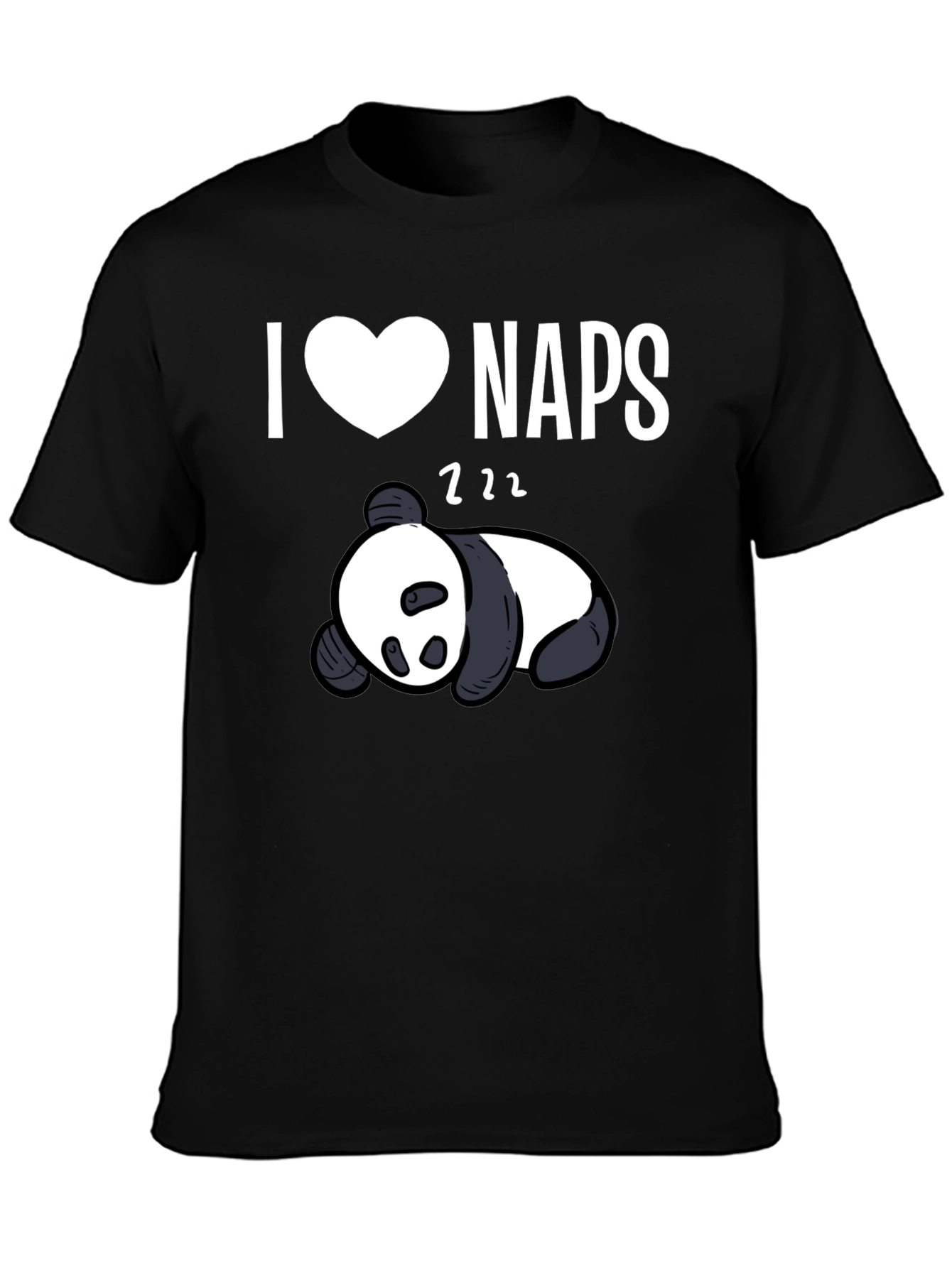 I Heart Naps Panda Black T-Shirt