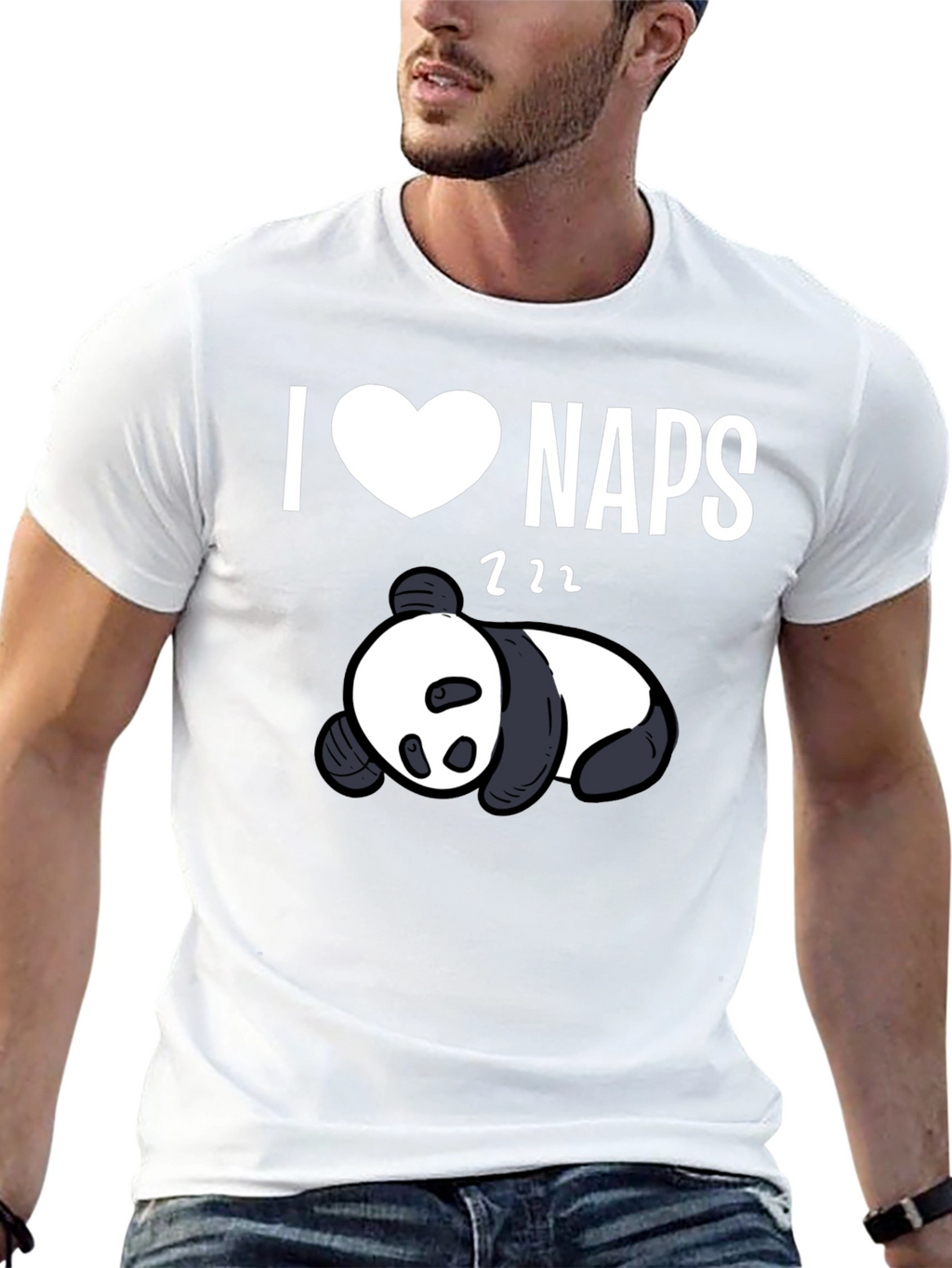 I Heart Naps Panda Black T-Shirt