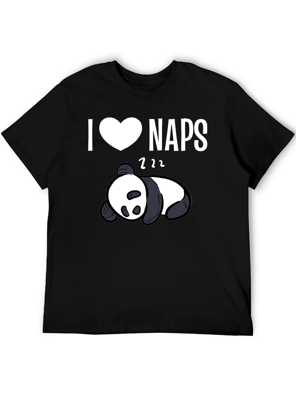 I Heart Naps Panda Black T-Shirt