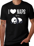 I Heart Naps Panda Black T-Shirt