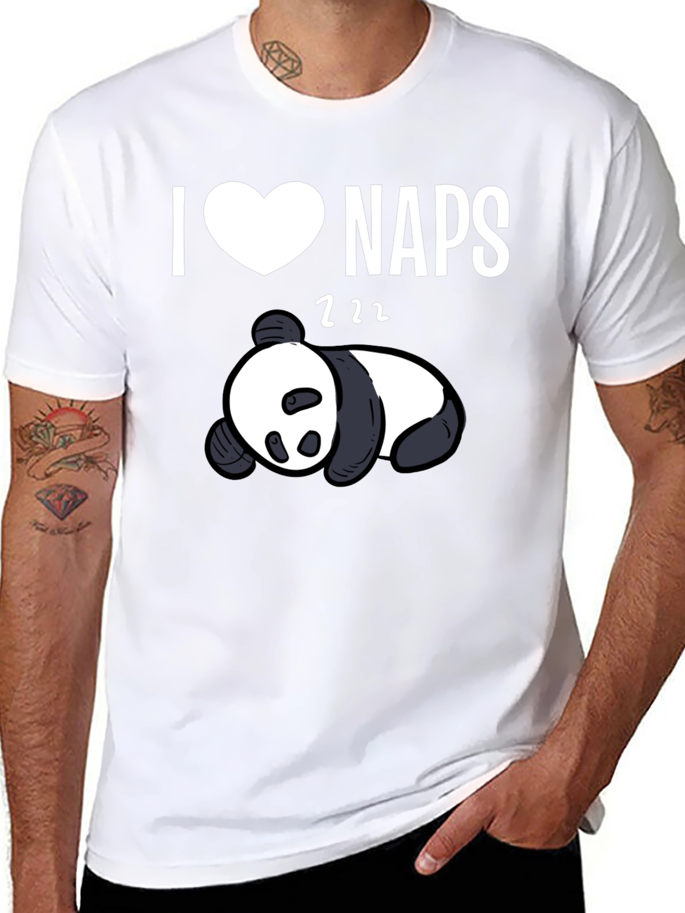 I Heart Naps Panda Black T-Shirt