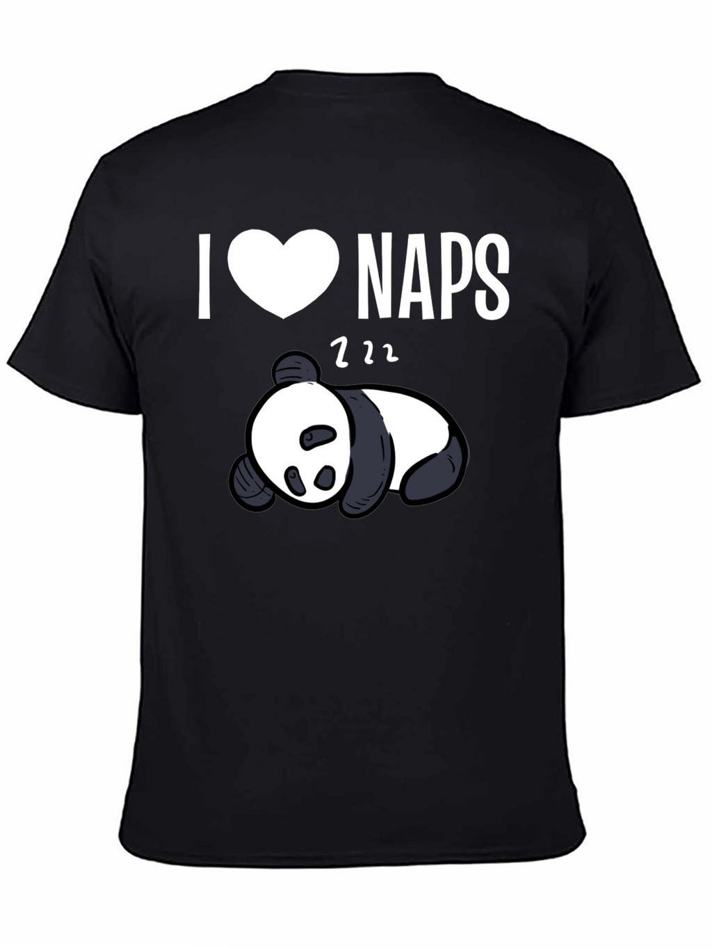 I Heart Naps Panda Black T-Shirt