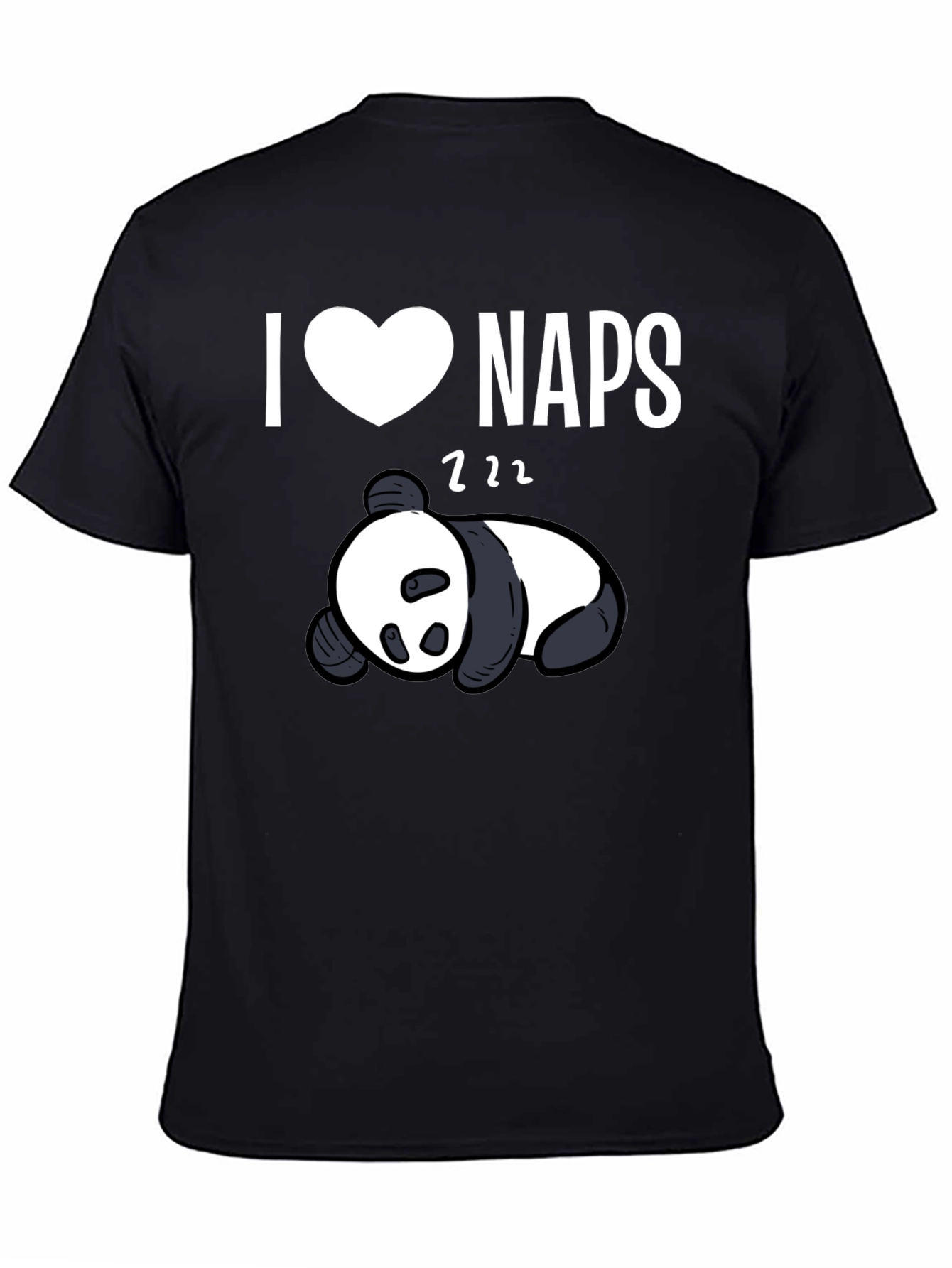 I Heart Naps Panda Black T-Shirt