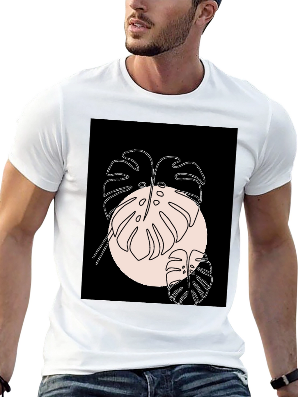Monstera Graphic Black T-Shirt