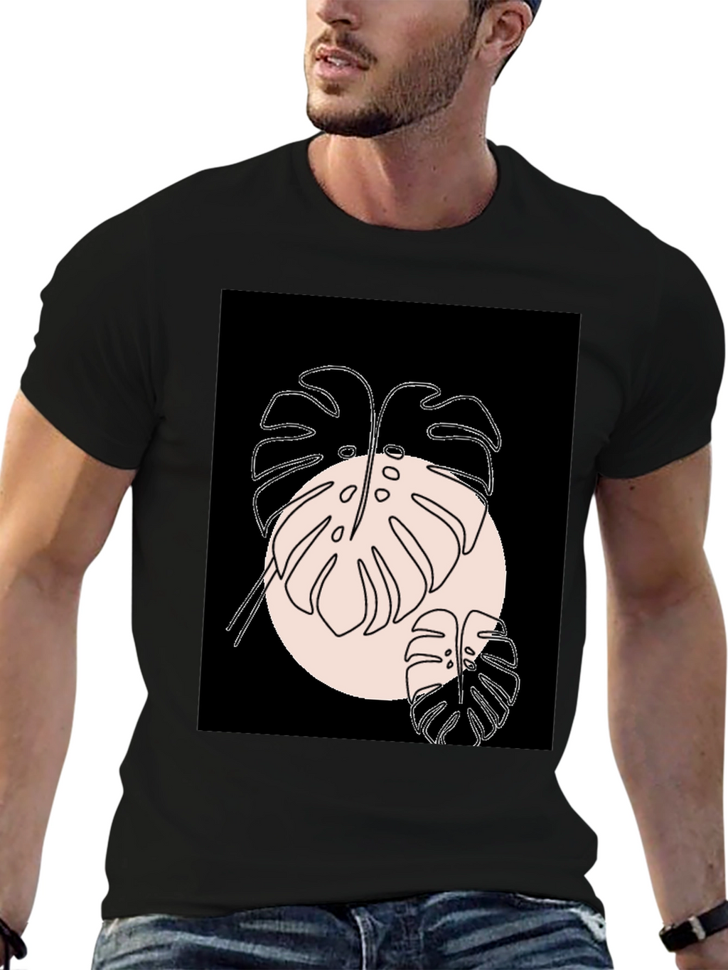Monstera Graphic Black T-Shirt