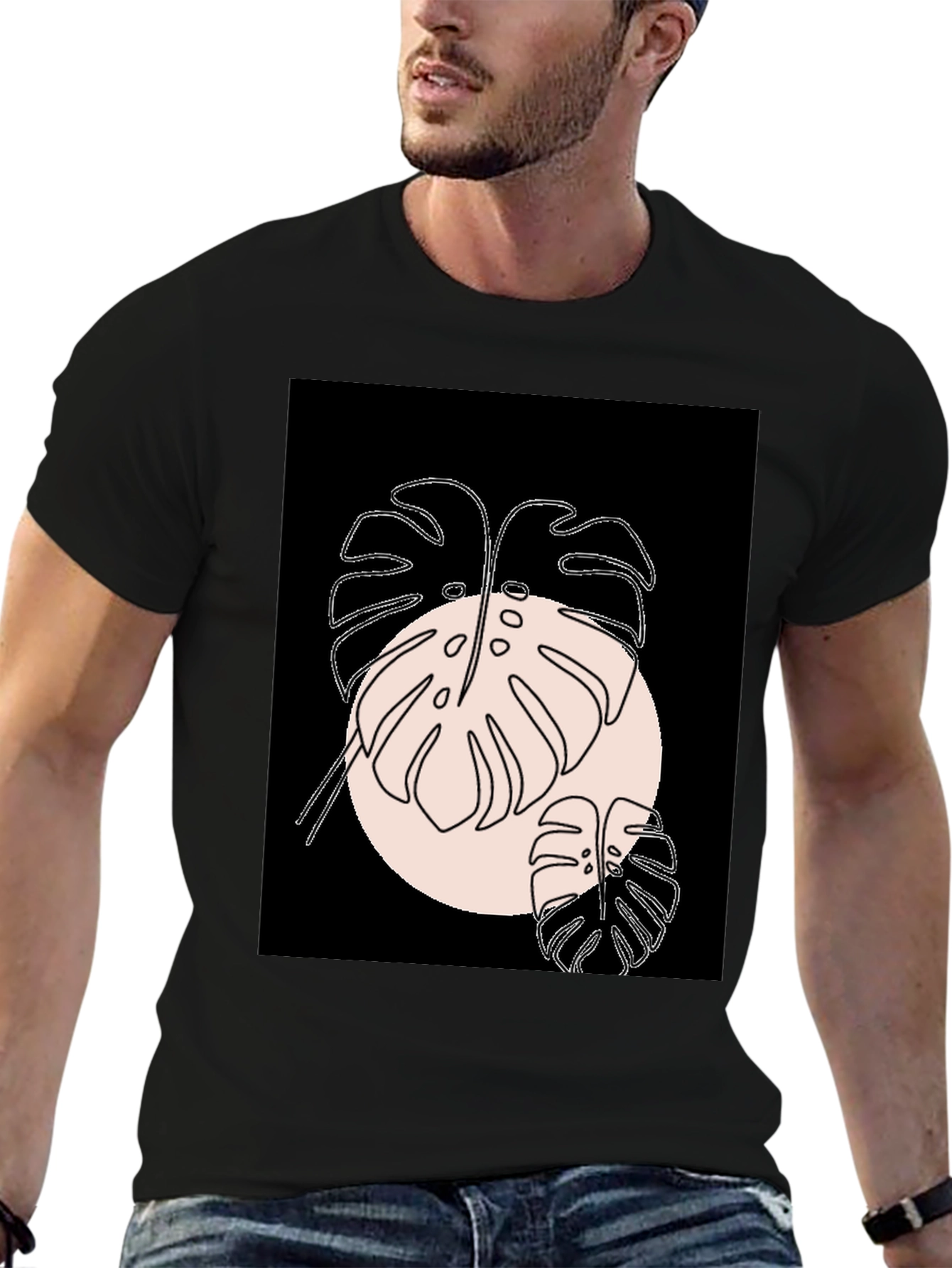 Monstera Graphic Black T-Shirt