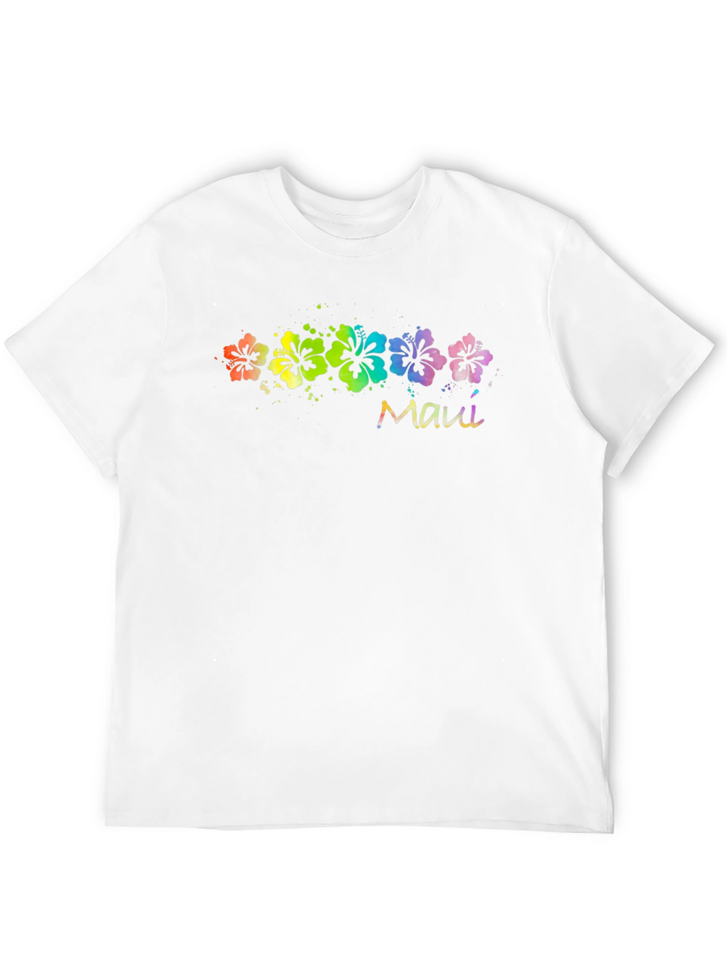 Maui Rainbow Flower T-Shirt - Black