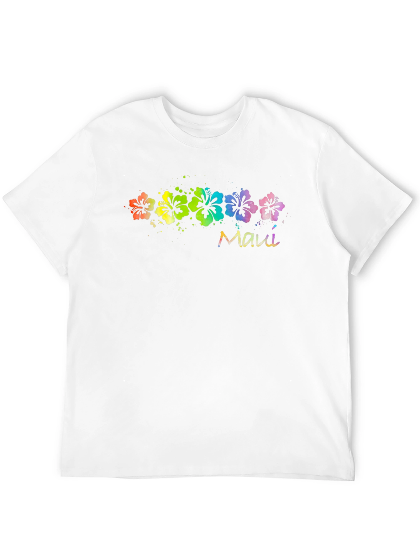 Maui Rainbow Flower T-Shirt - Black