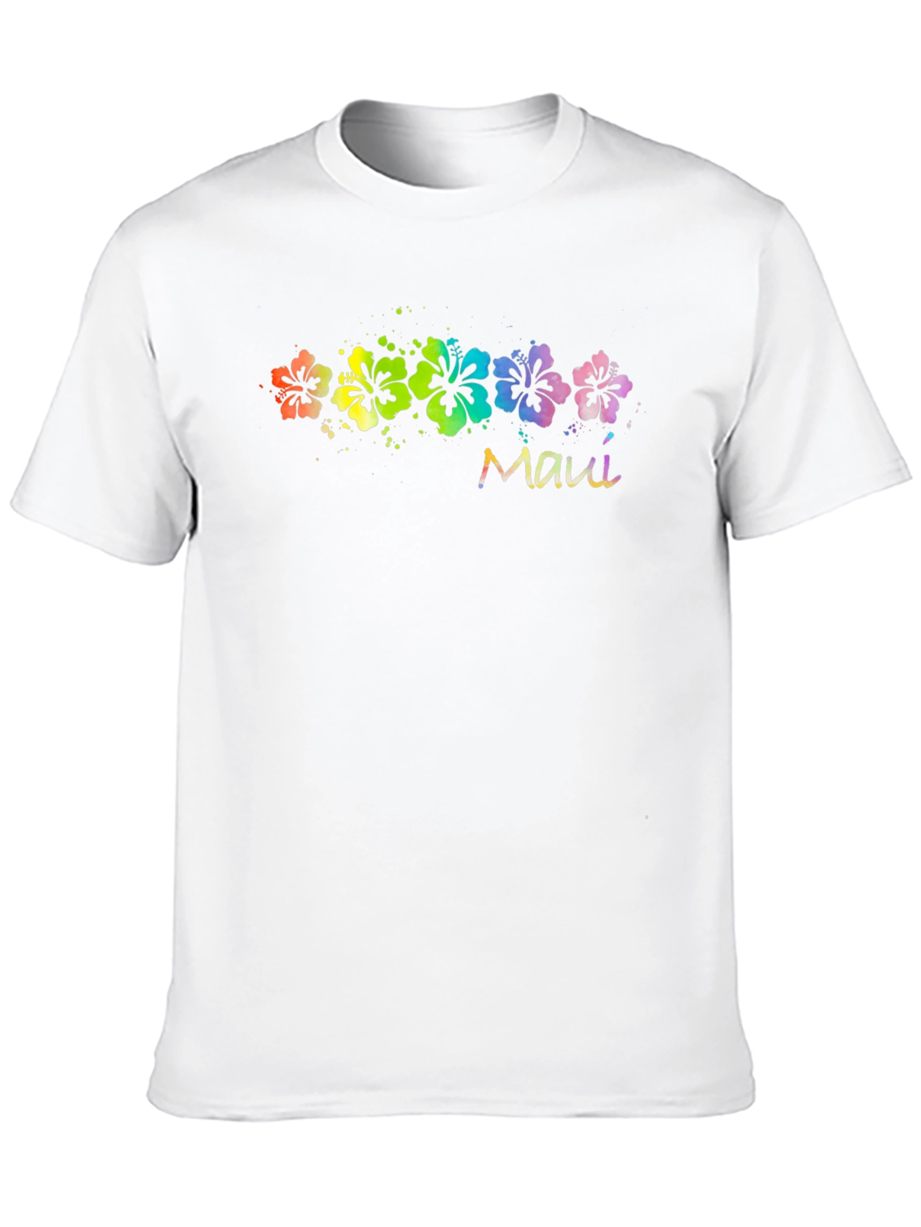 Maui Rainbow Flower T-Shirt - Black