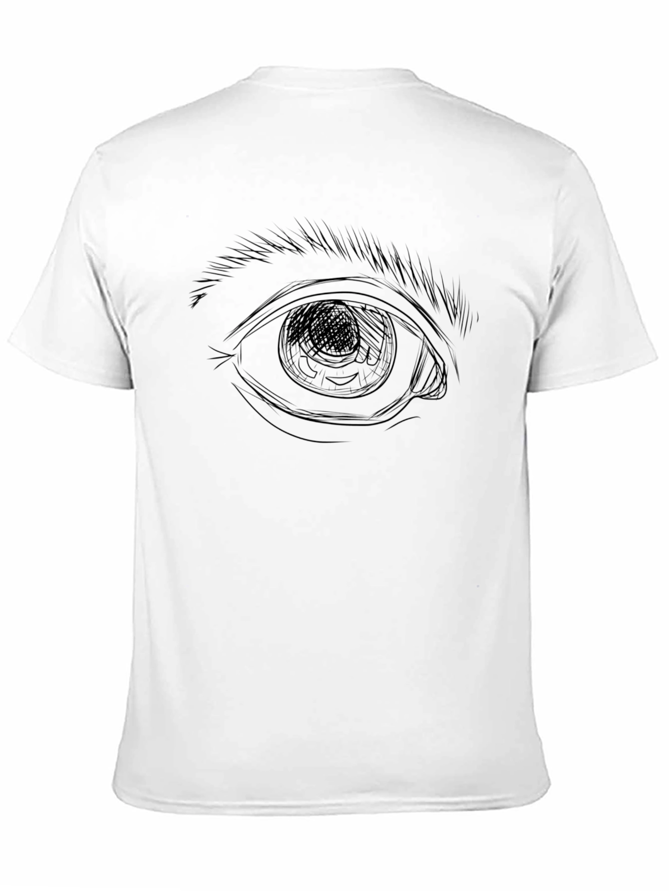 Eye Sketch Black T-Shirt - Modern Graphic Tee