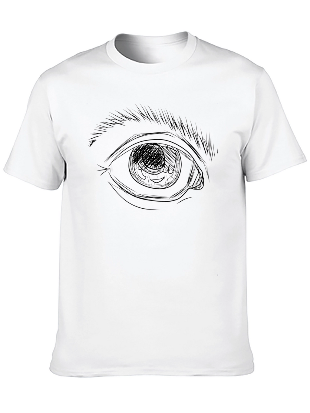 Eye Sketch Black T-Shirt - Modern Graphic Tee