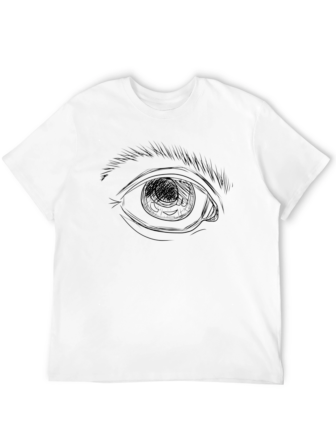 Eye Sketch Black T-Shirt - Modern Graphic Tee
