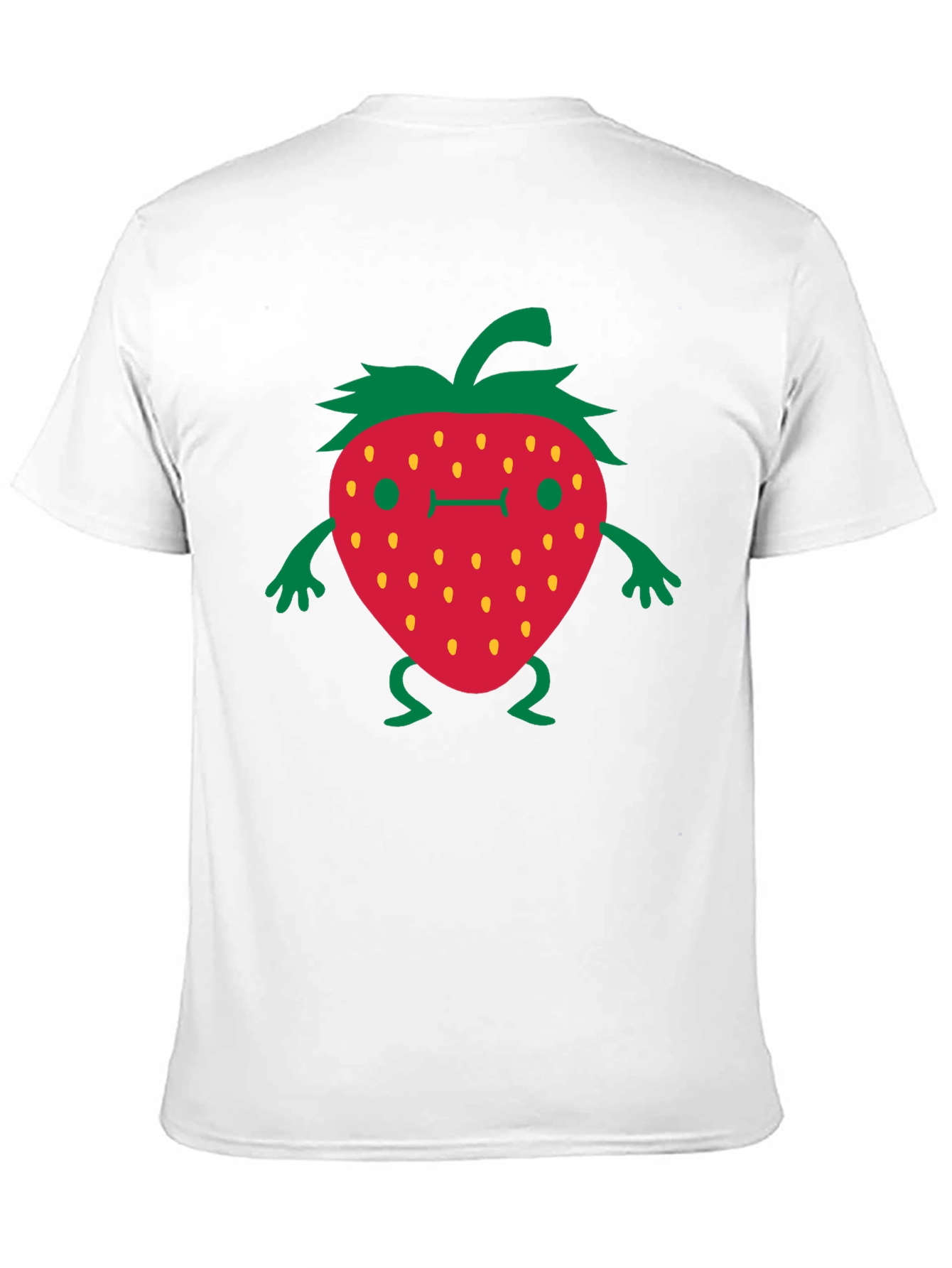 Funny Strawberry Cartoon Black T-Shirt