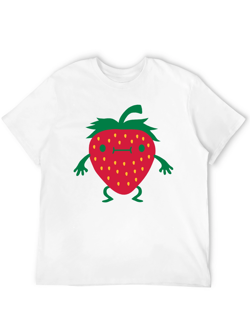 Funny Strawberry Cartoon Black T-Shirt