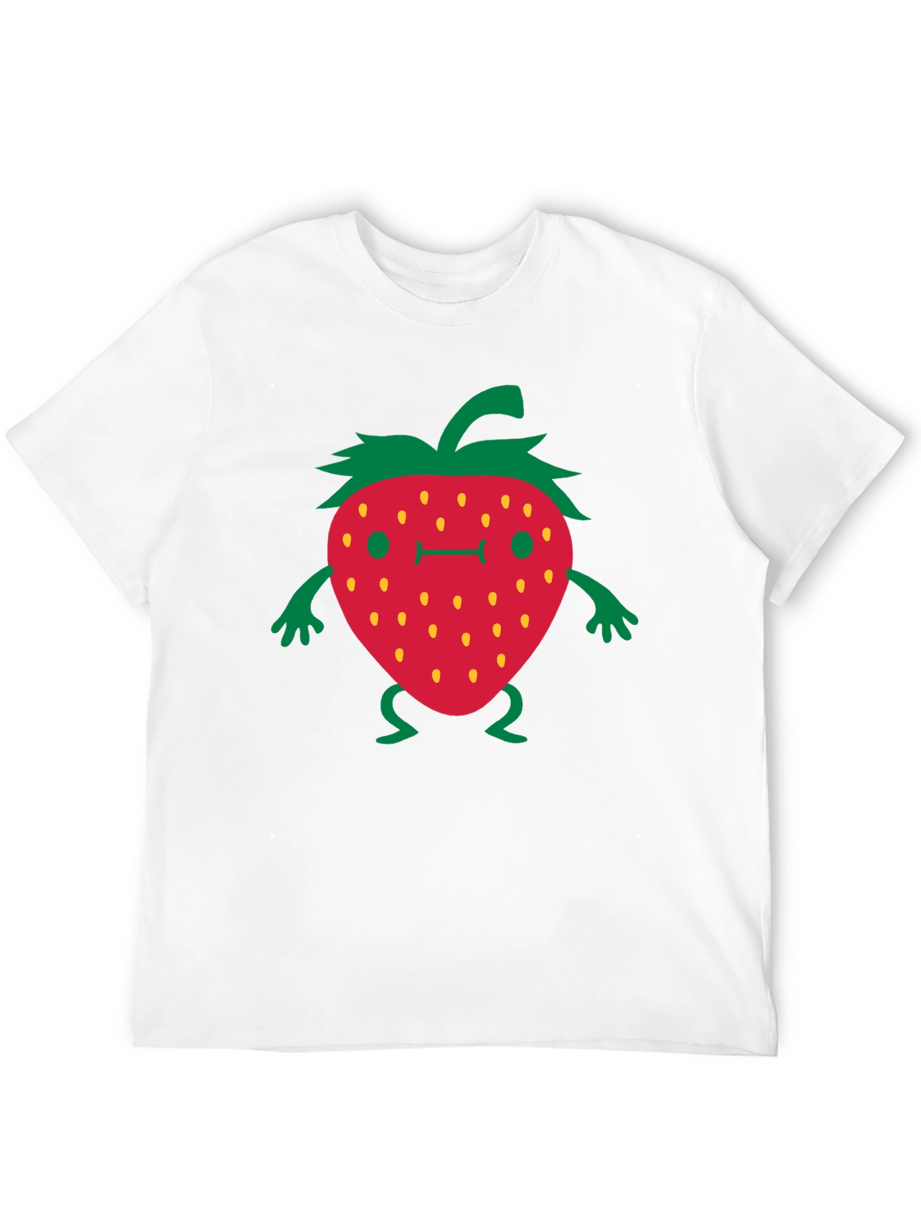 Funny Strawberry Cartoon Black T-Shirt