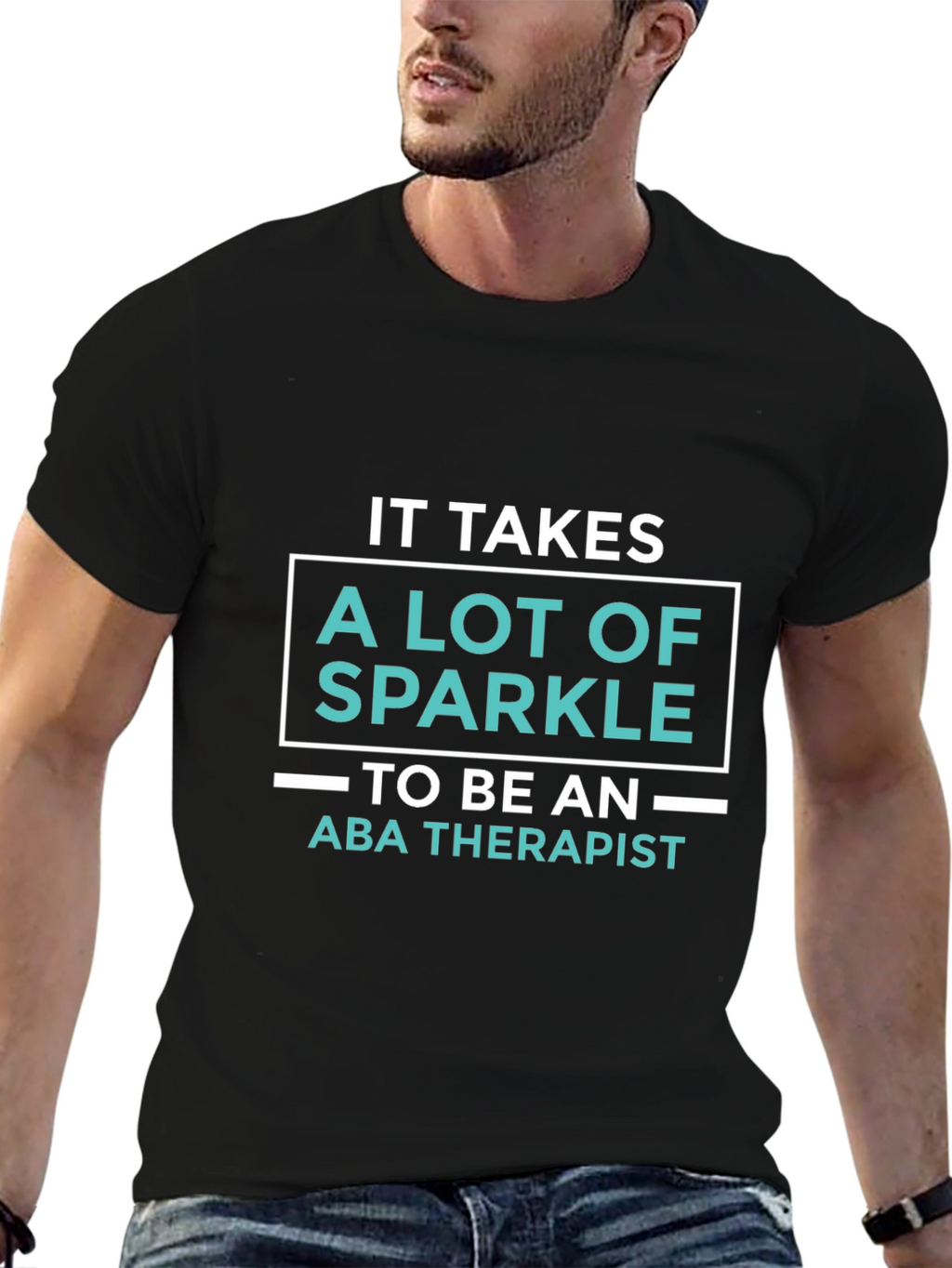 Sparkle ABA Therapist T-Shirt - Black Graphic Tee