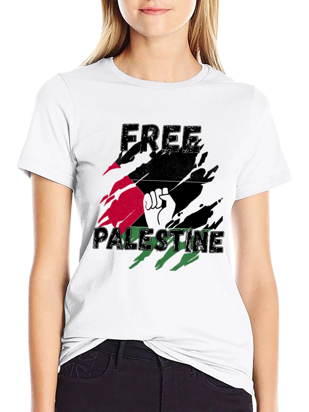 Free Palestine Graphic Tee - Black