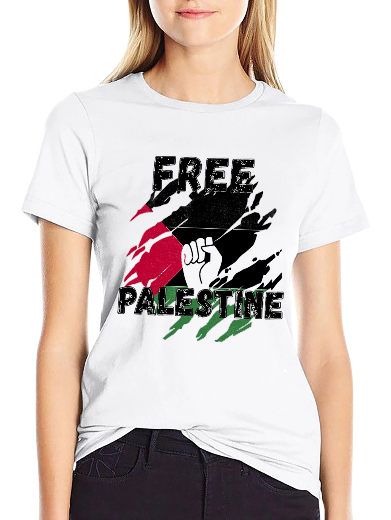 Free Palestine Graphic Tee - Black