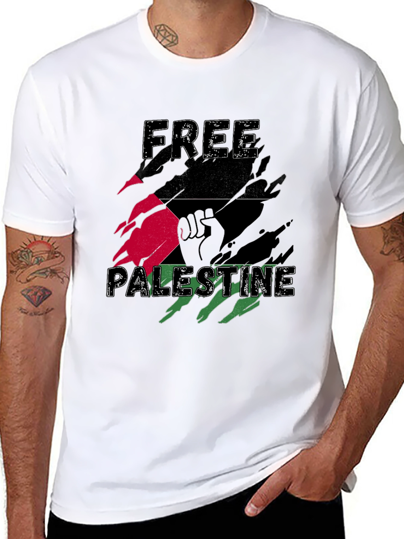 Free Palestine Graphic Tee - Black