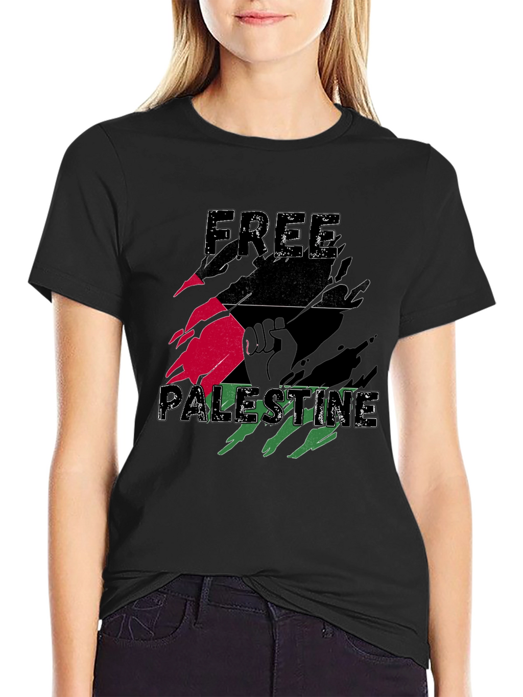 Free Palestine Graphic Tee - Black