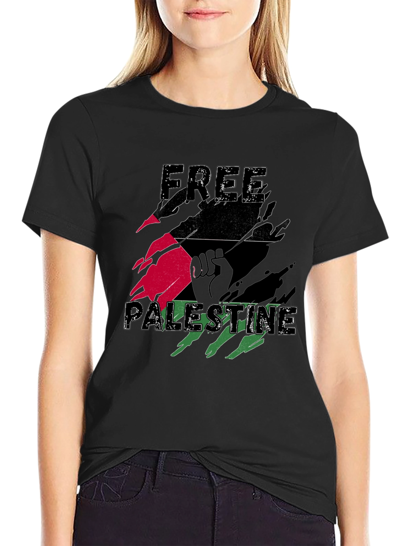 Free Palestine Graphic Tee - Black