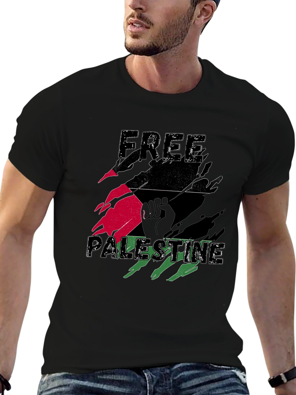 Free Palestine Graphic Tee - Black