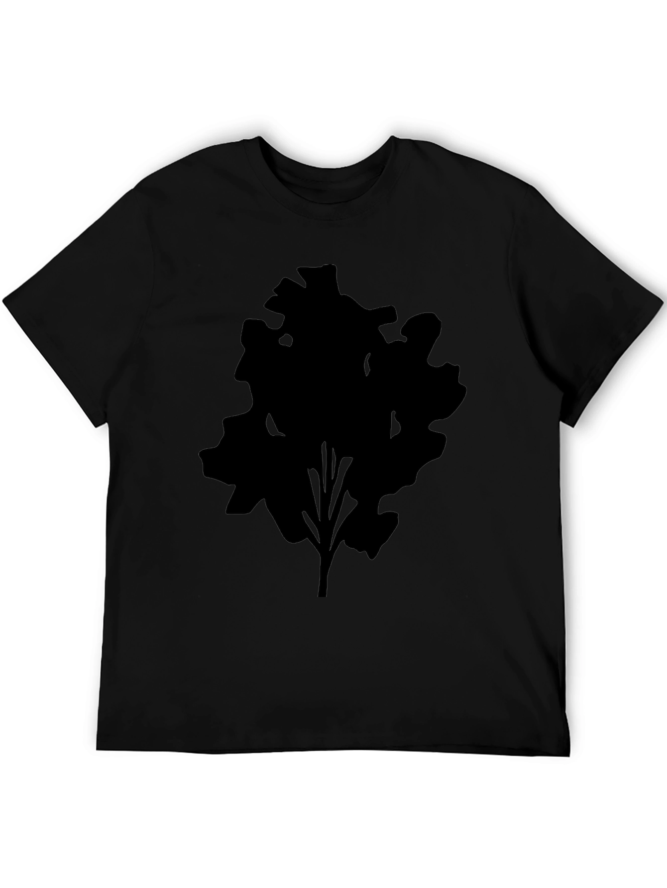 Mens Black T-Shirt with Abstract Tree Silhouette Design