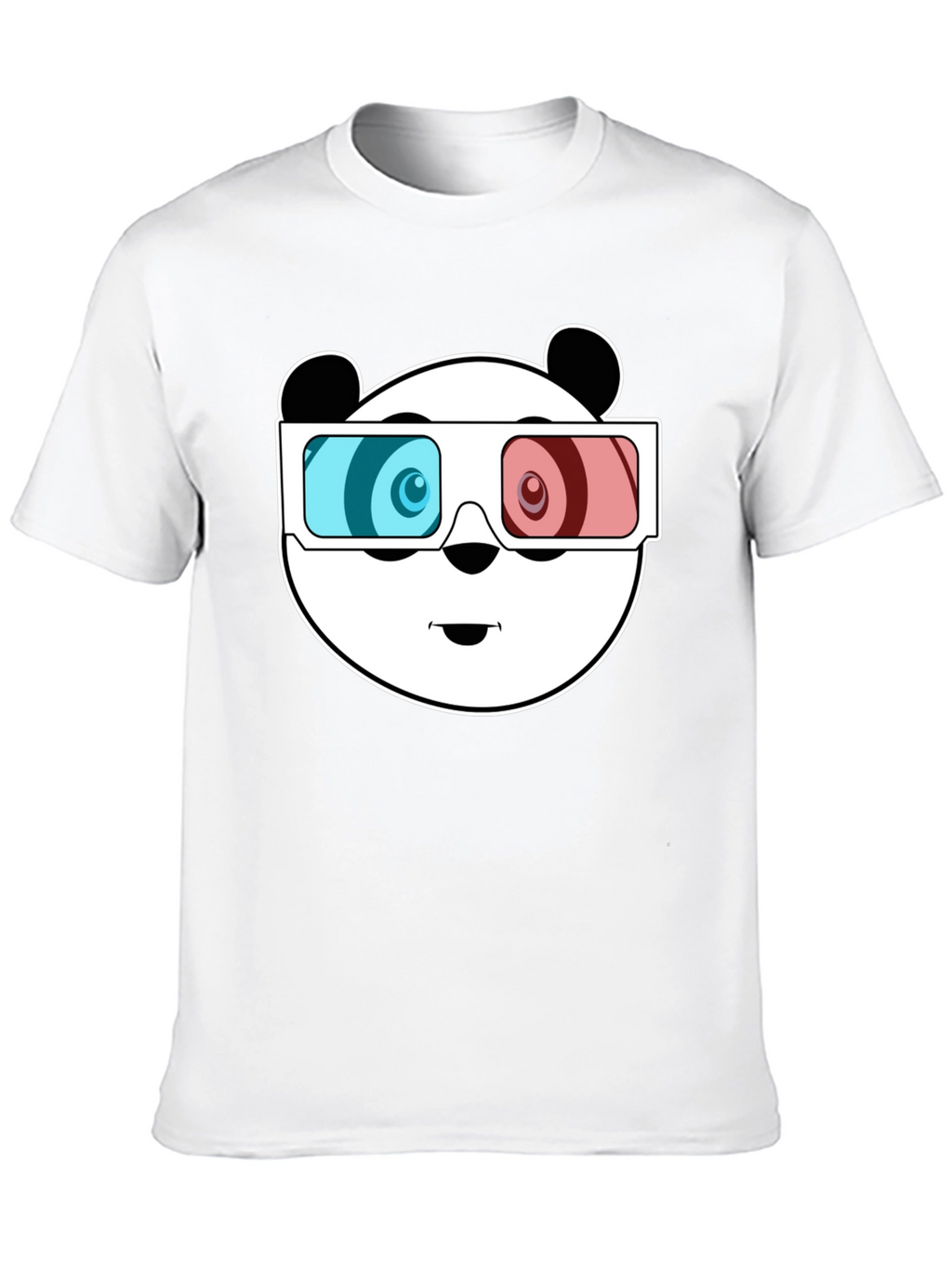 Cool Panda 3D Glasses Black T-Shirt