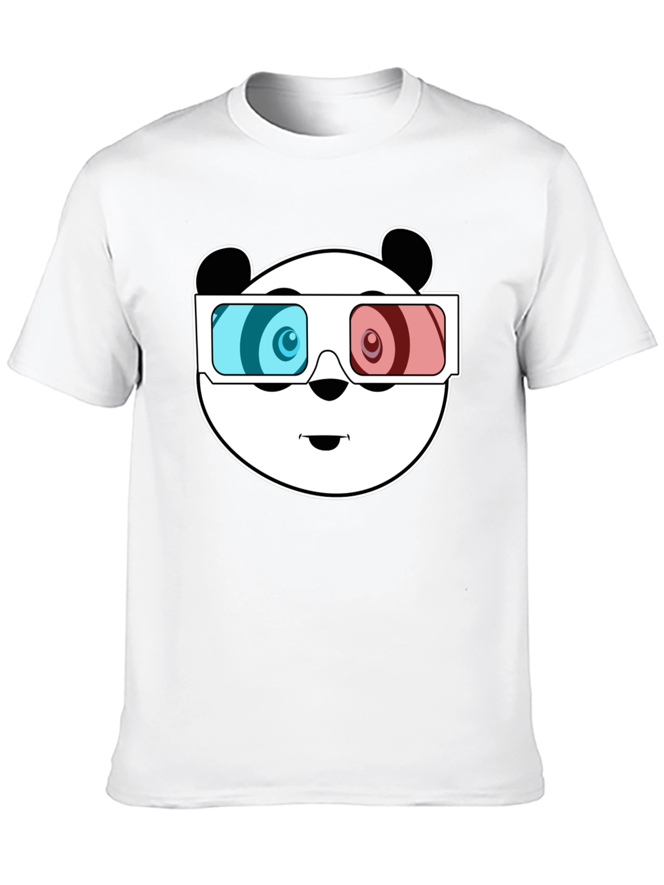 Cool Panda 3D Glasses Black T-Shirt