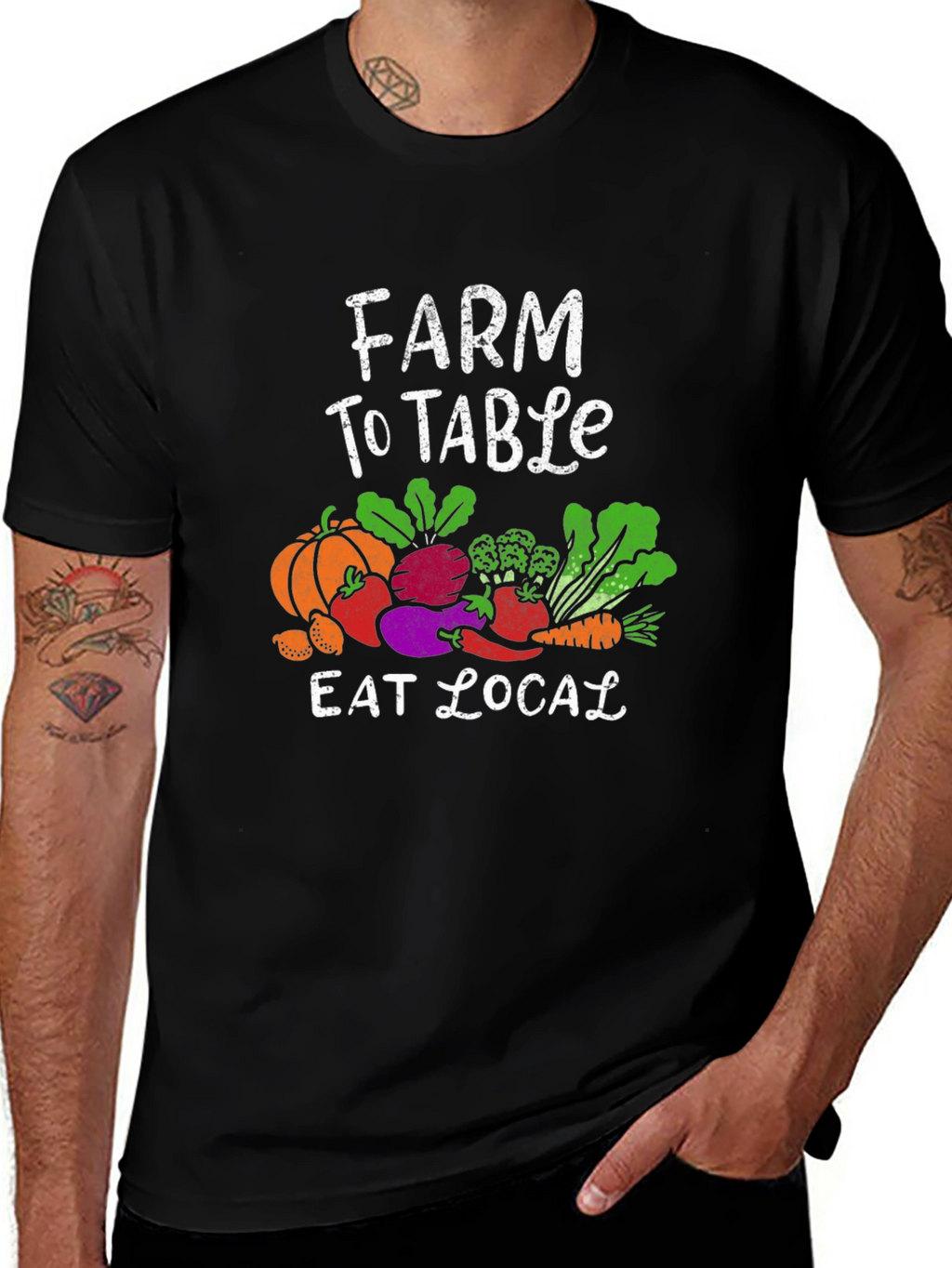Farm To Table Eat Local Graphic T-Shirt