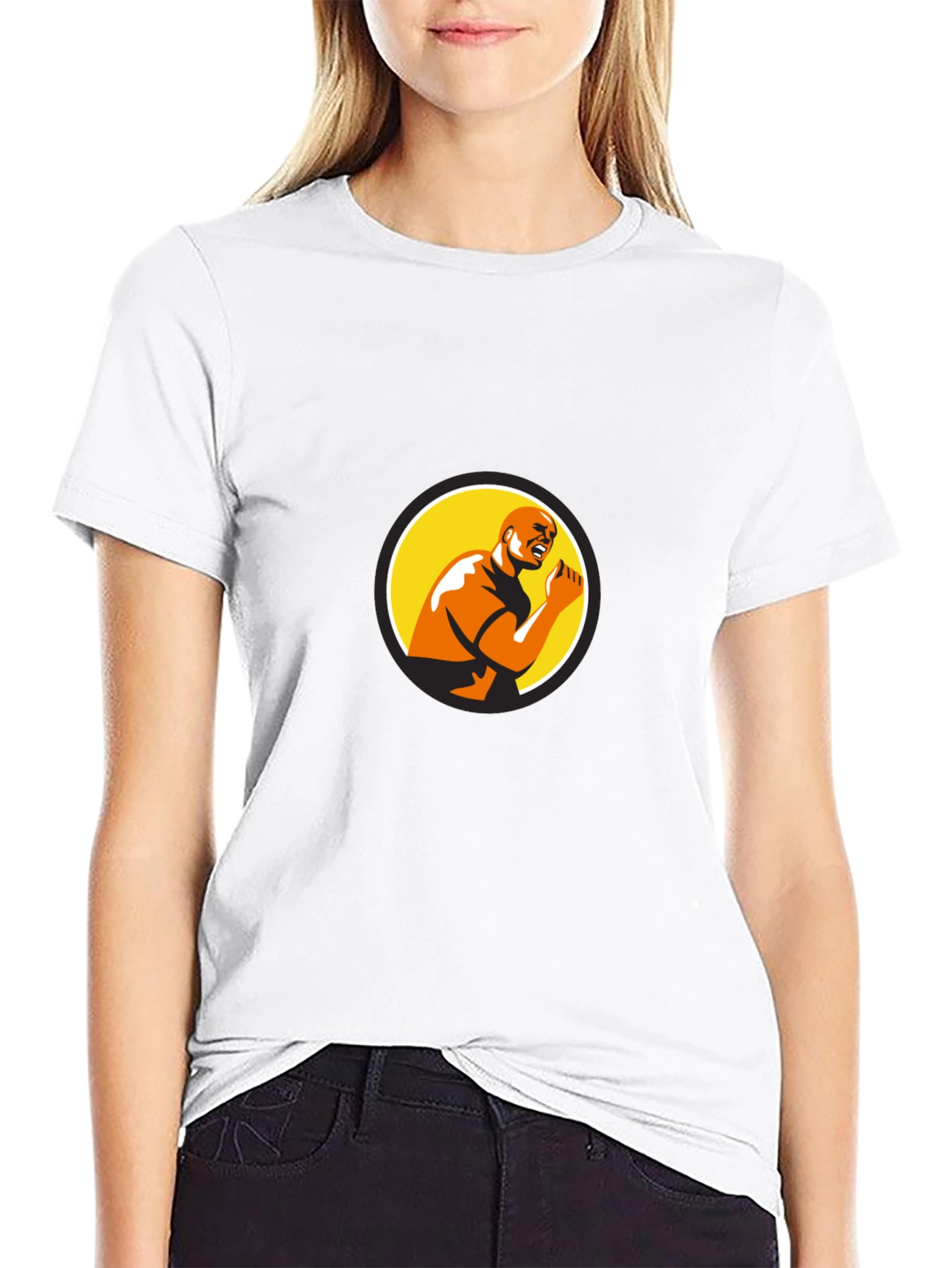 Bold Graphic Print Black T-Shirt