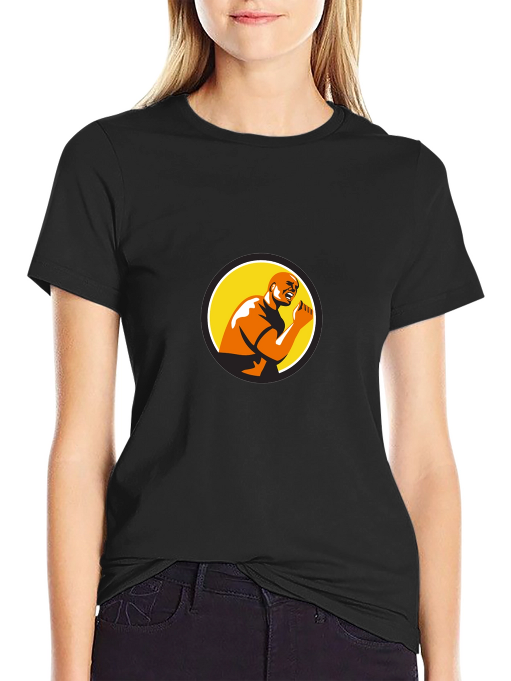 Bold Graphic Print Black T-Shirt