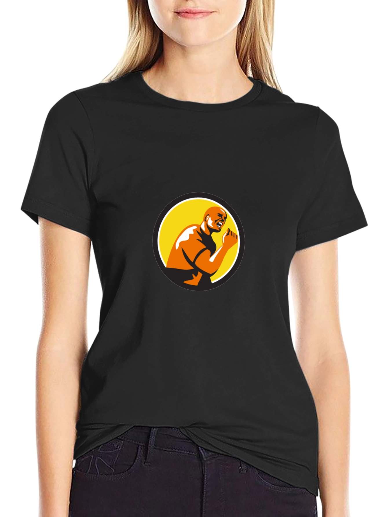 Bold Graphic Print Black T-Shirt