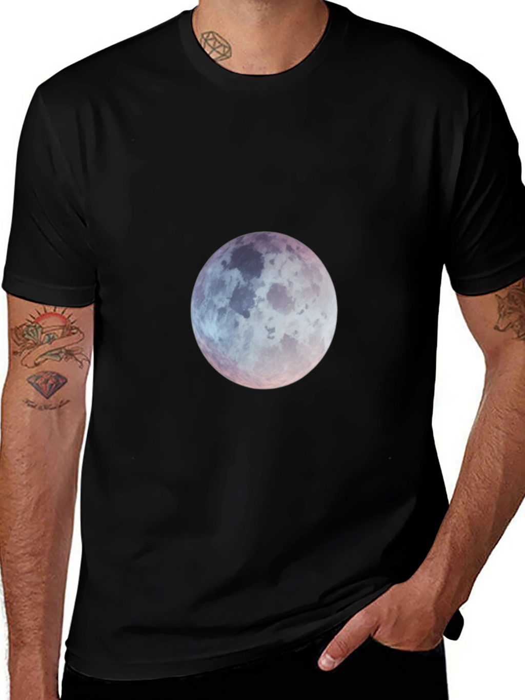 Lunar Graphic Tee - Black Cotton T-Shirt