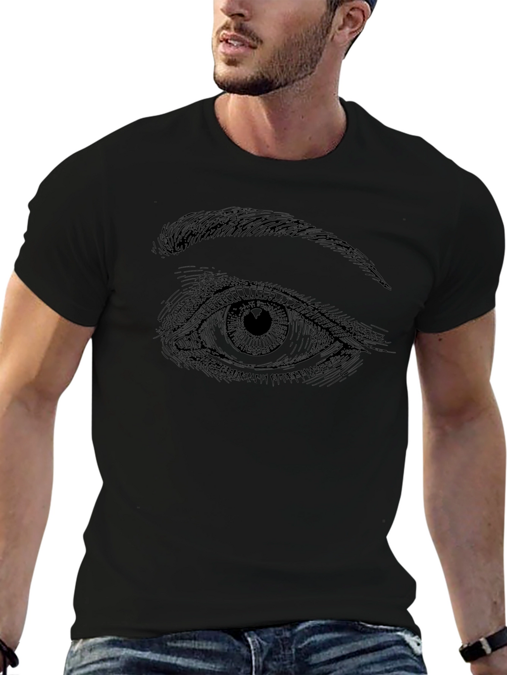 Eye Graphic T-Shirt - Stylish Black Tee
