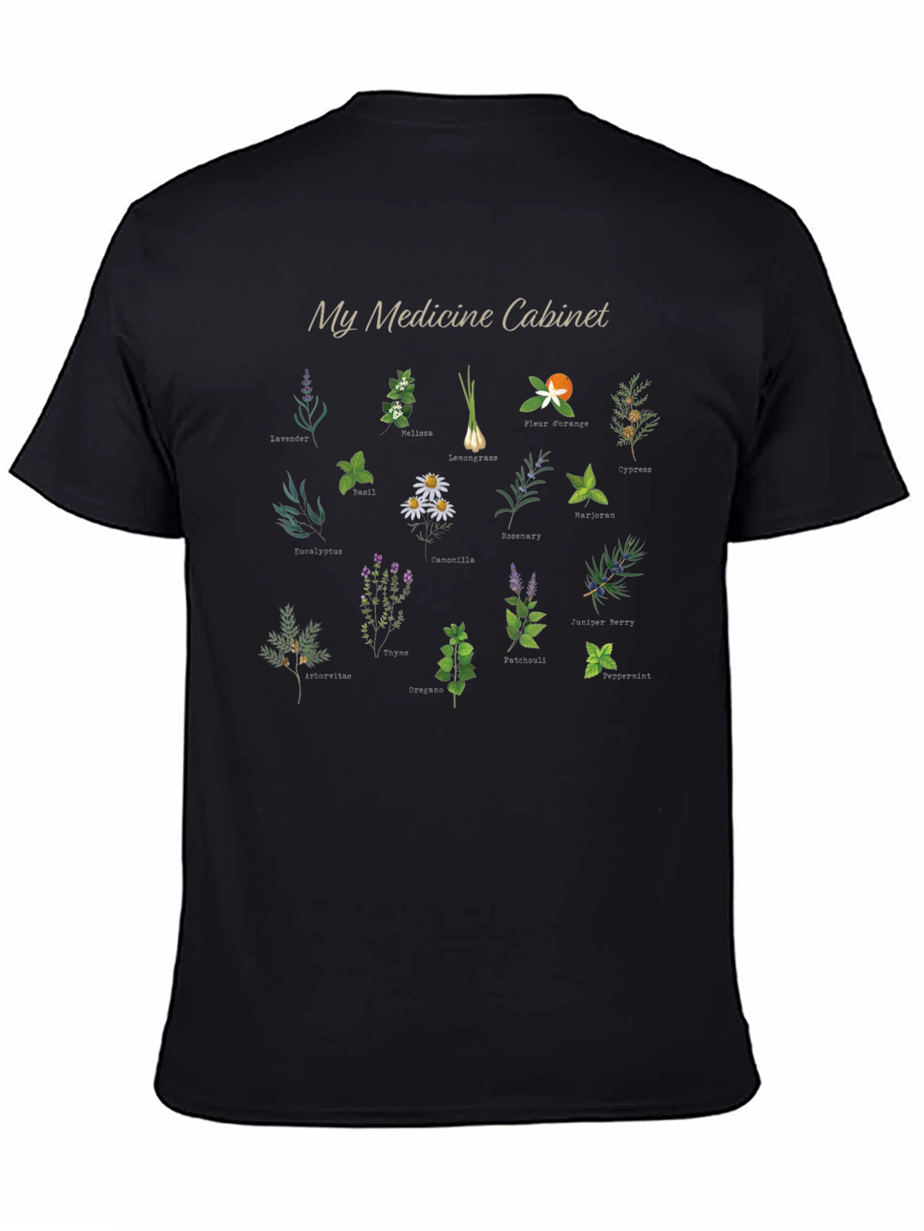 Herbal Medicine Cabinet Black Graphic T-Shirt