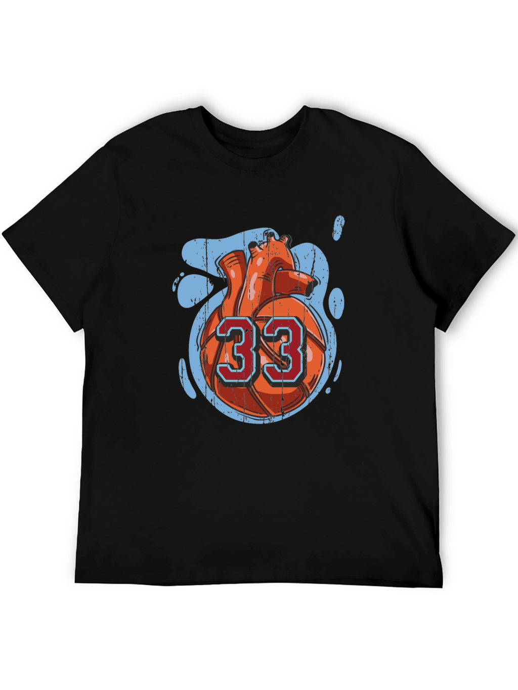 Basketball Heart Number 33 Graphic Tee