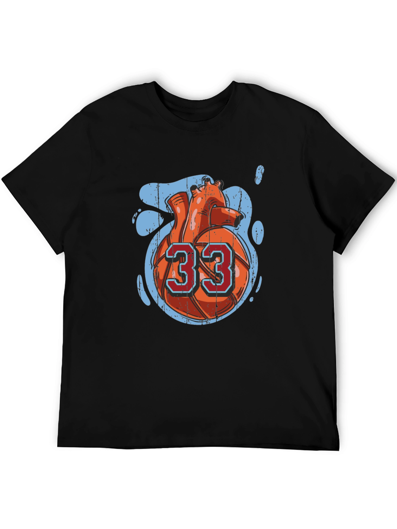 Basketball Heart Number 33 Graphic Tee